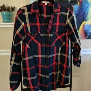 Button up plaid top